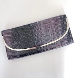 Beautiful Dark Purple Clutch with Magnetic Closure